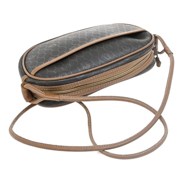 CHRISTIAN DIOR Logos Honeycomb Shoulder Bag PVC Leather Brown Gold 68FB851 - Picture 5 of 15